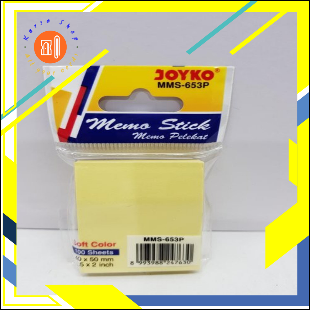 

Sticky Notes Kecil 653 / JOYKO 653P Sticky note 653 (PER PAD)