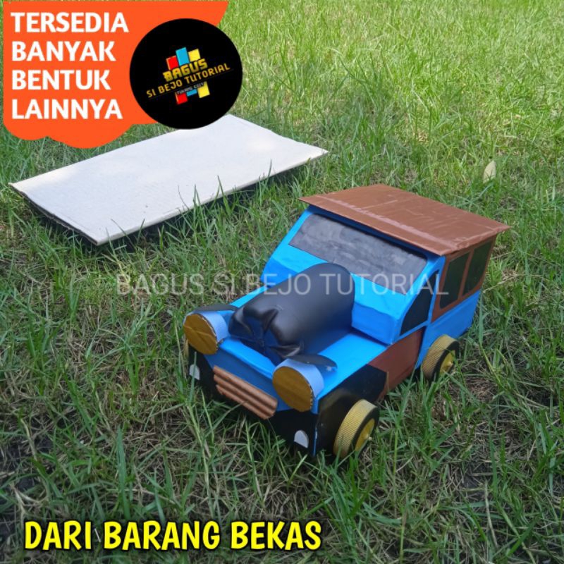 MOBIL MOBILAN ANGKUTAN UMUM OPLET PRAKARYA DARI KARDUS SEBAGAI TUGAS SEKOLAH