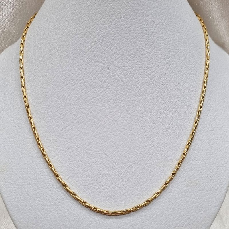 16K / 5.5 gr / 46 cm - Kalung Rantai Polos Emas Tua Asli Kadar 70% 700 - PJ
