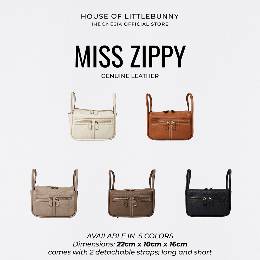 Tas LittleBunny - Miss Zippy Leather Bag Size 22 Tas Wanita Sling Bag