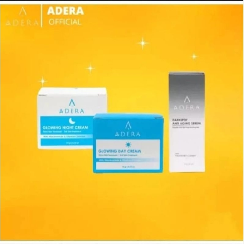 ( Discon Gila ) 3 paket lengkap paket skincare adera Gratis serum wajah Dasrkpot