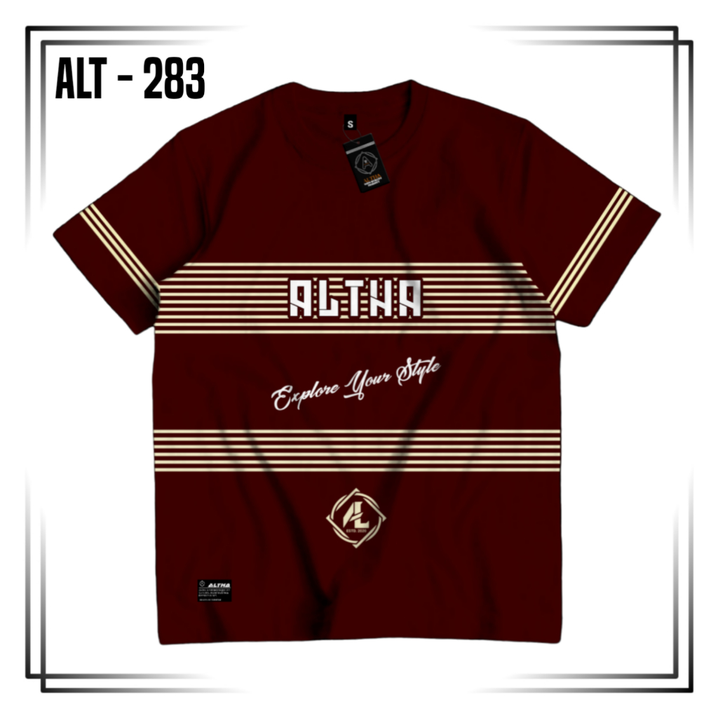 KAOS DISTRO ANAK LAKI-LAKI ALTHA CODE ALT 283 MAROON GARIS || BAJU ANAK LAKI-LAKI 1-12 TAHUN (COD)