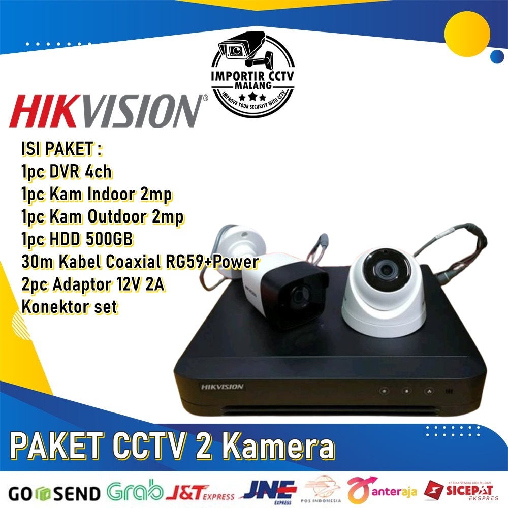 PAKET CCTV HIKVISION 2CHANNEL 2 KAMERA