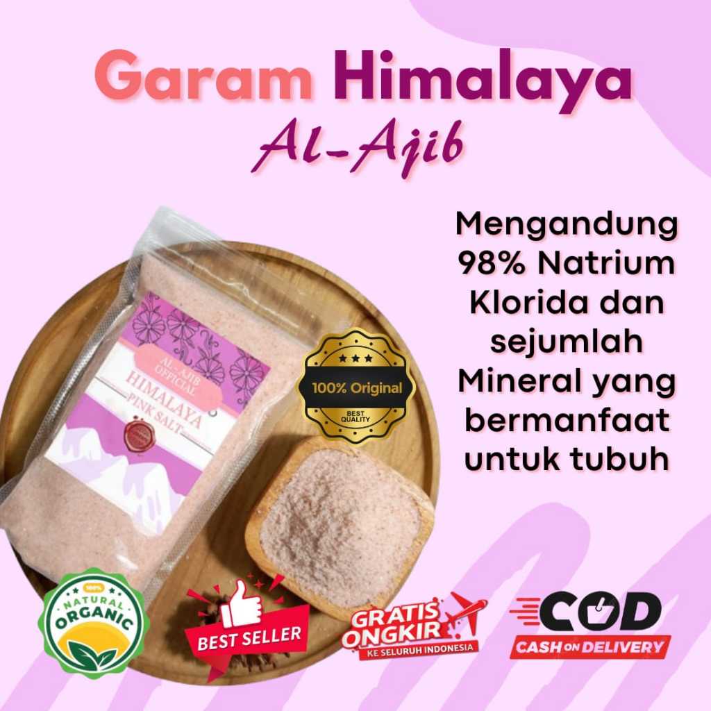 

Garam Himalaya Pinksalt 100% original premium Bagus Untuk Kesehatan Ukuran 500 gram