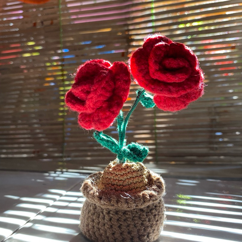 POT BUNGA RAJUT/HIASAN MEJA/VAS MEJA/BUNGA RAJUT/AMIGURUMI