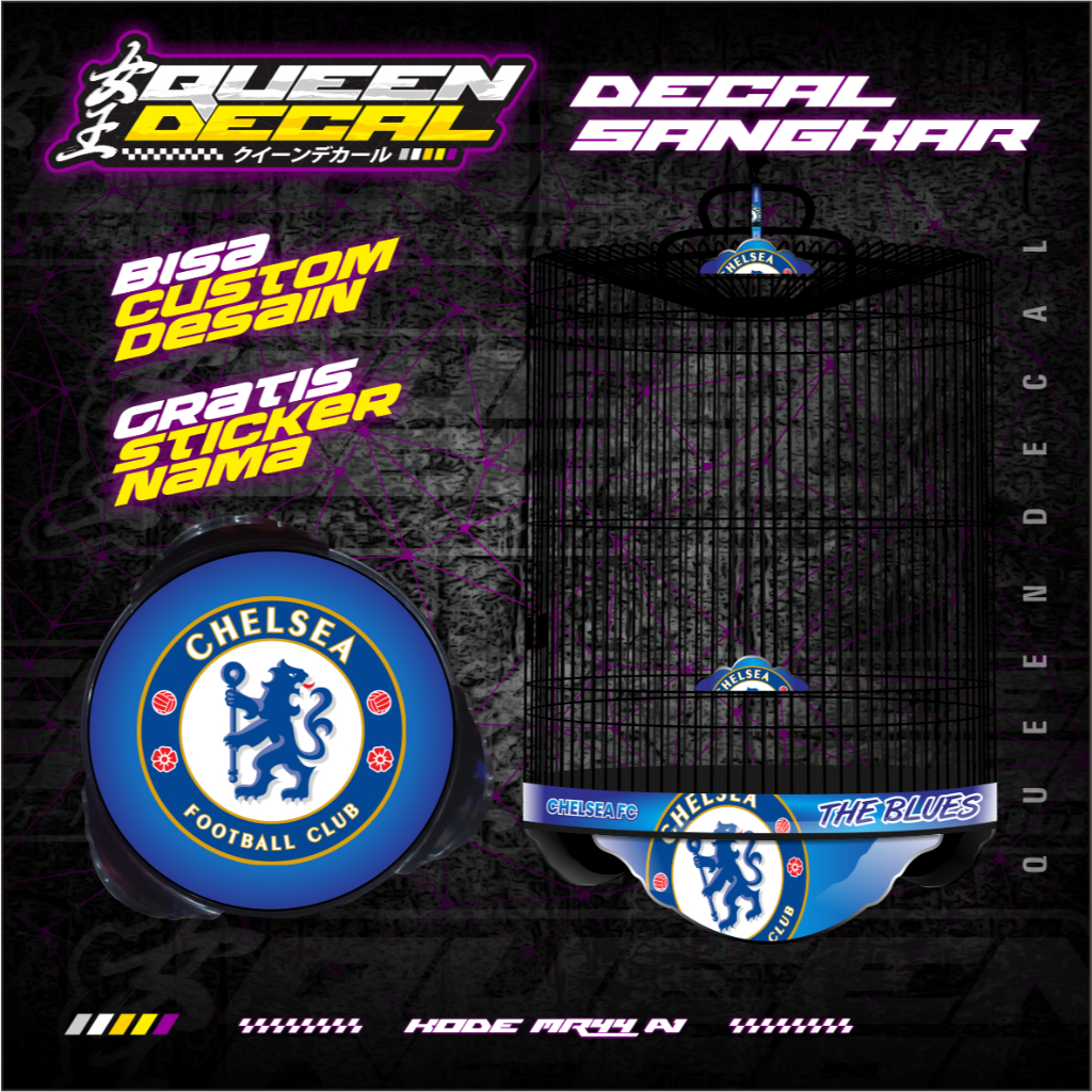 Decal Stiker Sangkar Murai Bulat  / Sticker Aksesoris Sangkar Kacer No 1 2 3 Custom - MR