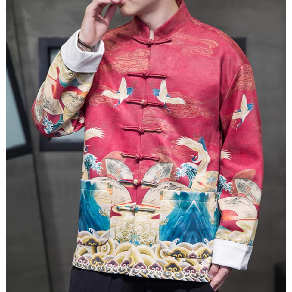 CHEONGSAM PRIA BAJU IMLEK SANGJIT CHINESE CHINA RED CRANE JUMBO HS240103RED