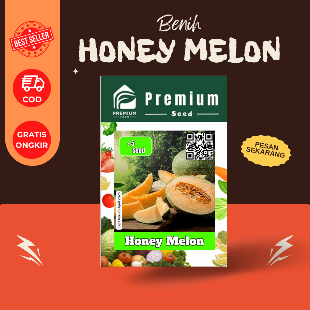 Benih HONEY MELON Daging Orange Rasa Manis Madu Tahan Penyakit