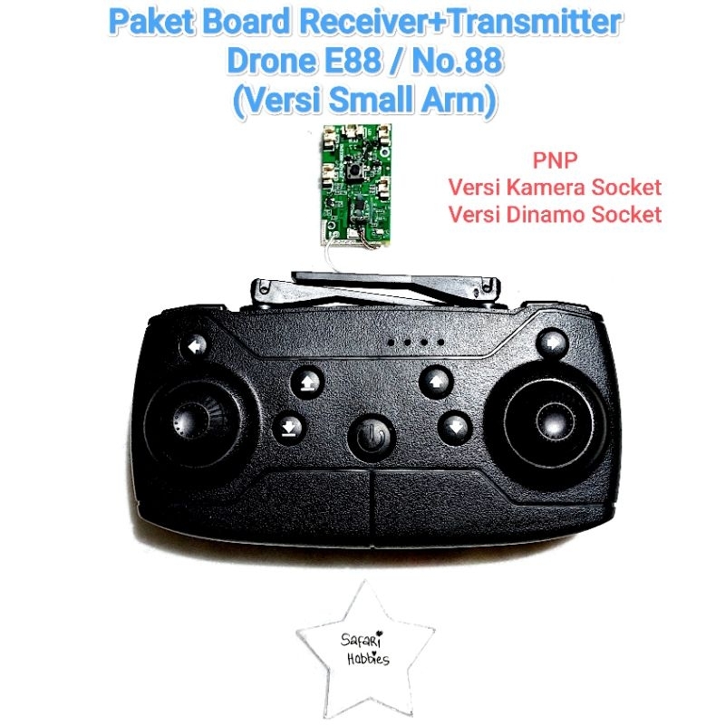 Paket Transmitter + Board Receiver Drone E88 / No.88 (Versi Socket (Versi Small Arm)