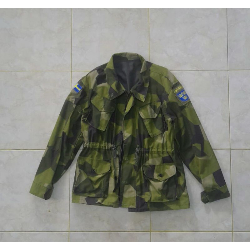 Swedish camo field jacket jaket loreng army swedia no m65 m51 m43