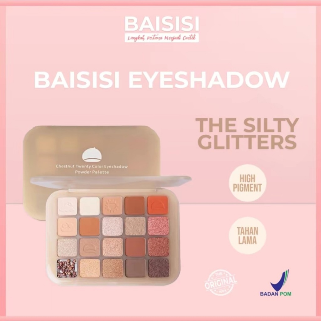 BAISISI 20 COLOR Eyeshadow Palette Pigmented Glitter Matte Kombinasi | Korean Eyeshadow Original