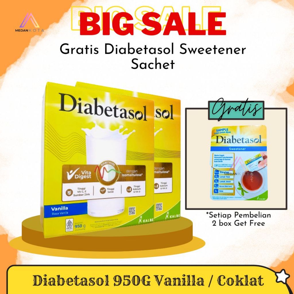 

MEDANKOTA - DIABETASOL Susu DIABETASOL 1kg 950 gram /630gr/ DIABETASOL 1000gr