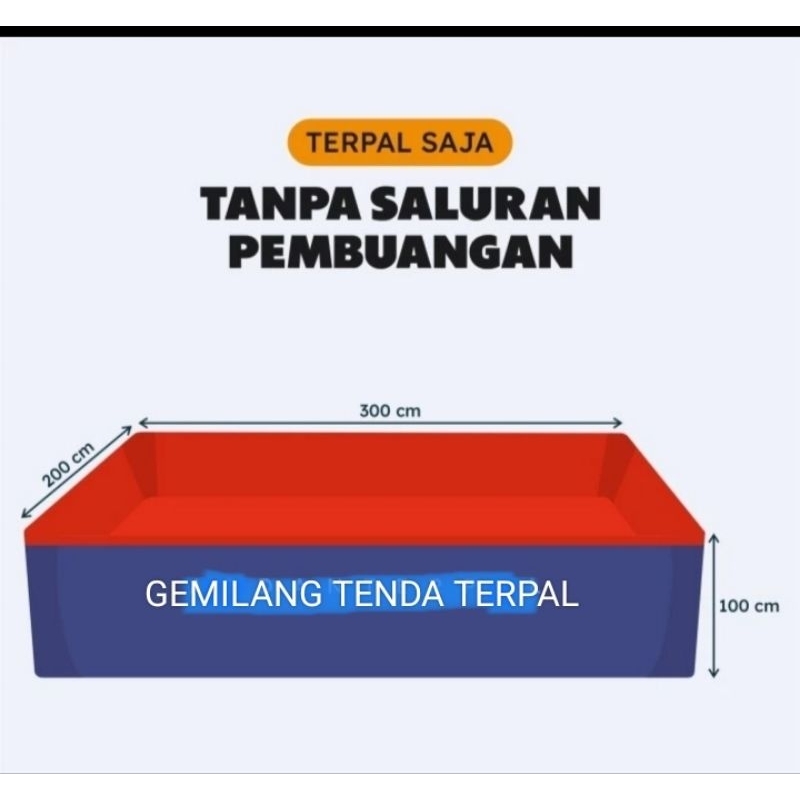 TERPAL A8 KOLAM IKAN UKURAN 200X300X100