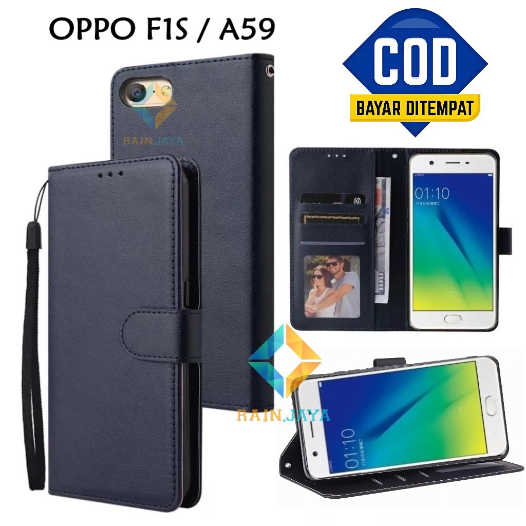 CASING HP OPPO F1S / A59 MODEL FLIP BUKA TUTUP FLIP WALLET PREMIUM