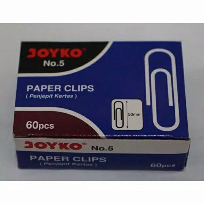 

JOYKO paper clips No. 5 isi 60pcs JOYKO paperclip No. 5 1Pack kecil