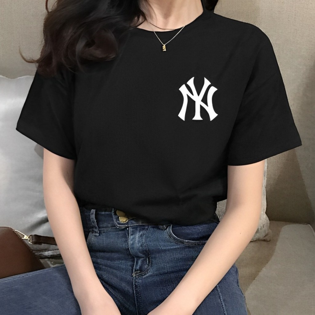 KAOS DISTRO CEWE LENGAN PENDEK COTTON COMBED 24s BASIC T-SHIRT/NY