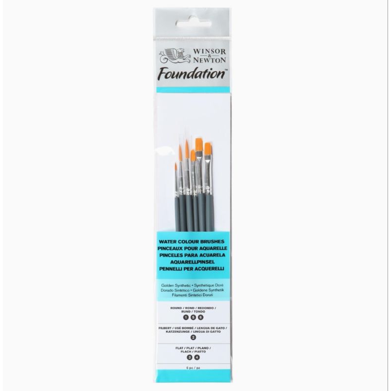 

KUAS FOUNDATION WATER COLOUR BRUSH SET 6 GOLDEN SYNTHETIC WINSOR & NEWTON 5295016