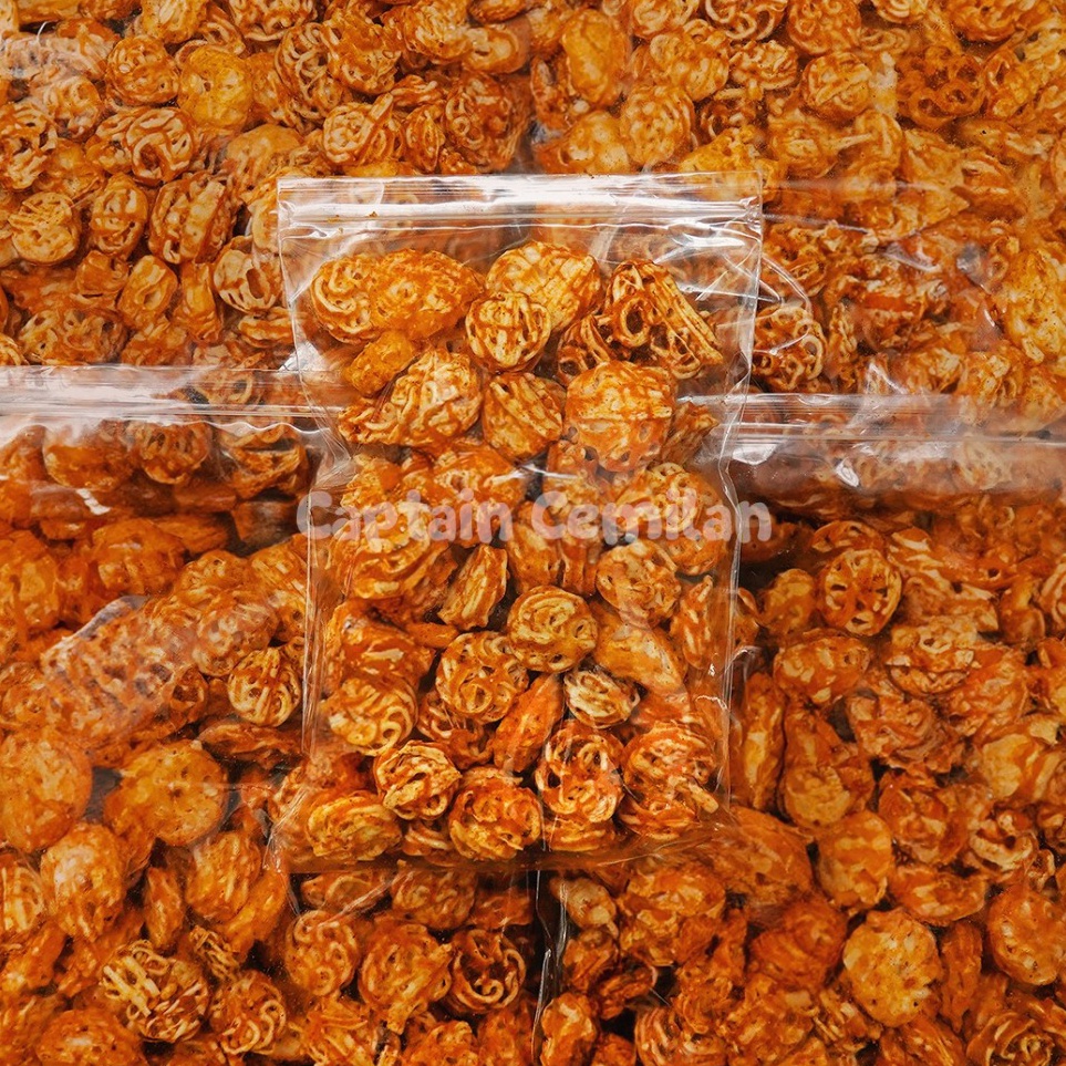 

Seblak Kering gurih pedas kriuk kerupuk bunga full rempah 25Gram Captain Cemilan
