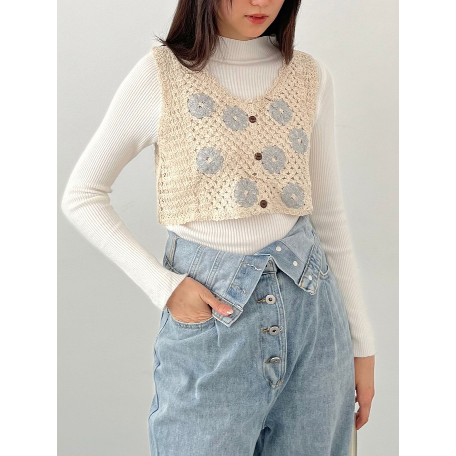 CHESIA CROCHET VEST PINKDOSE IMPORT PREMIUM #31104