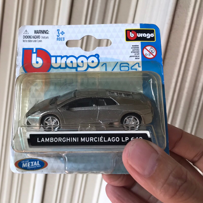 Diecast Burago 1:64 - Lamborghini Murcielago LP 640 Abu abu