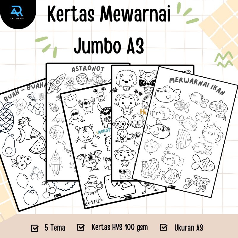 

Kertas Mewarnai Jumbo A3 | Jumbo Coloring Sheet