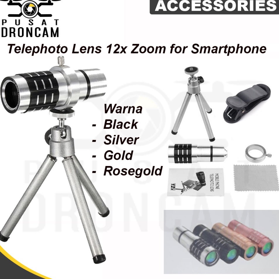 Lensa kamera handphone hp 12x zoom poble mobile phone tele lens