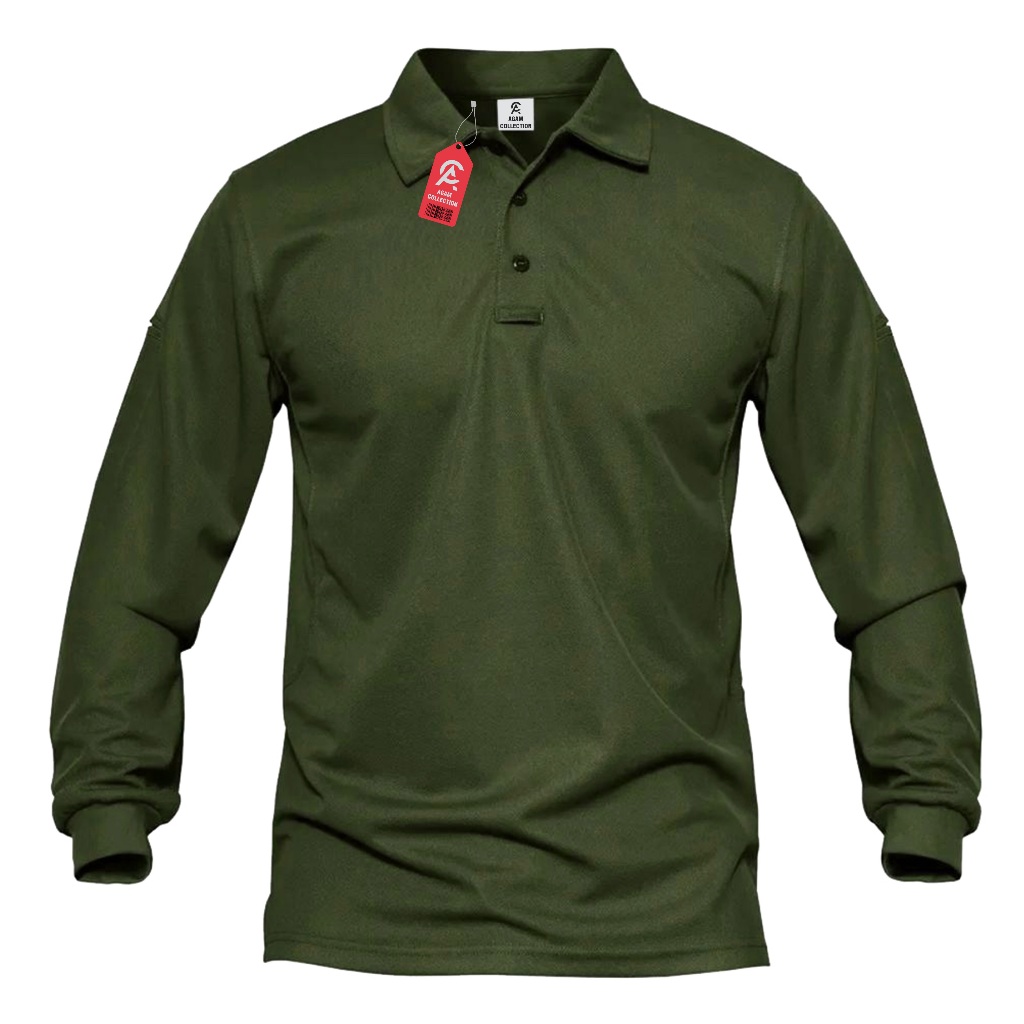 Agam Collection - Polo Shirt Polos Army Polo Kerah Lengan Panjang Distro Premium