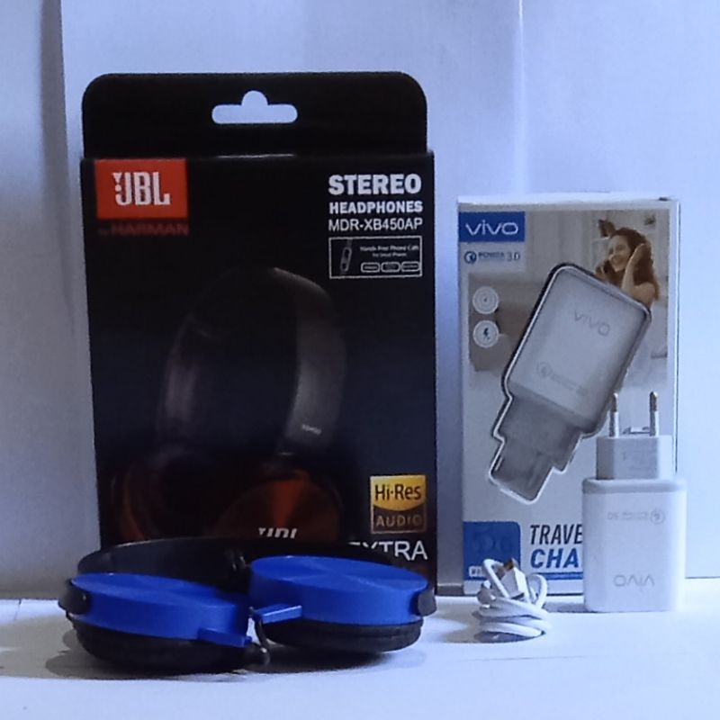 CARGER VIVO + HENSED BANDO HARMAN EXTRA BASS MDR-XB450AP  audio jack 3,5mm carger vivo y12 y15 y17 V