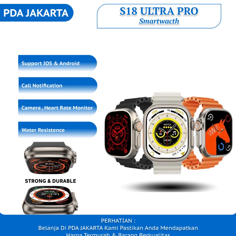 Teknologi Terkini SMARTWATCH S18 WATCH ULTRA Smartwatch SERIES S18 Ultra IWO SmartWatch 49mm NFC 28 