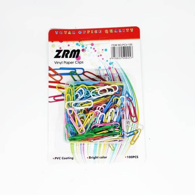

ZRM Vinyl Paper Clips Warna PVC-100 100pcs