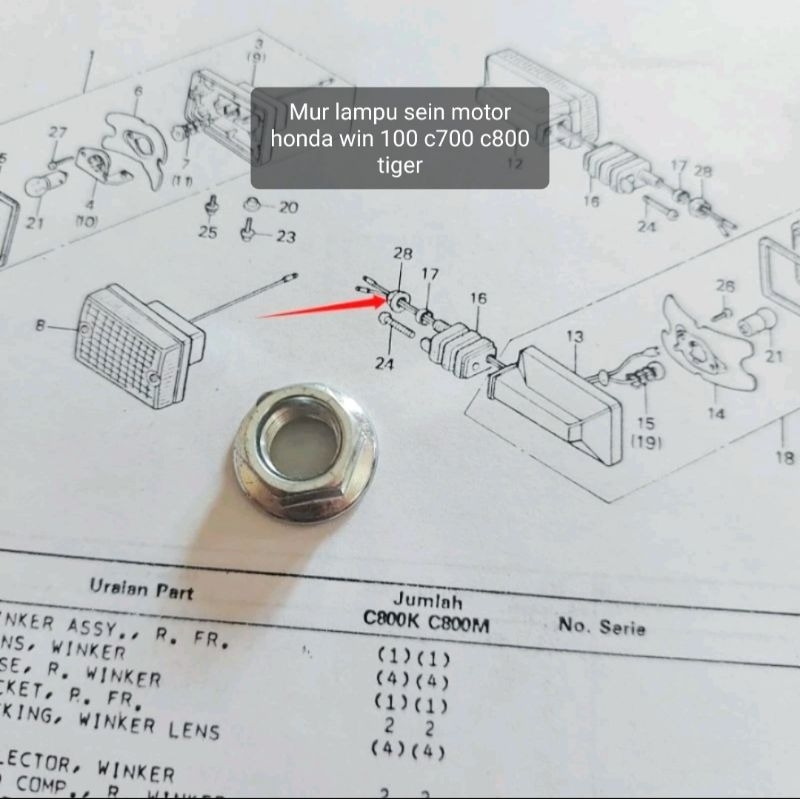 MUR LAMPU SEIN SEN MOTOR HONDA WIN 100 TIGER C700 C800
