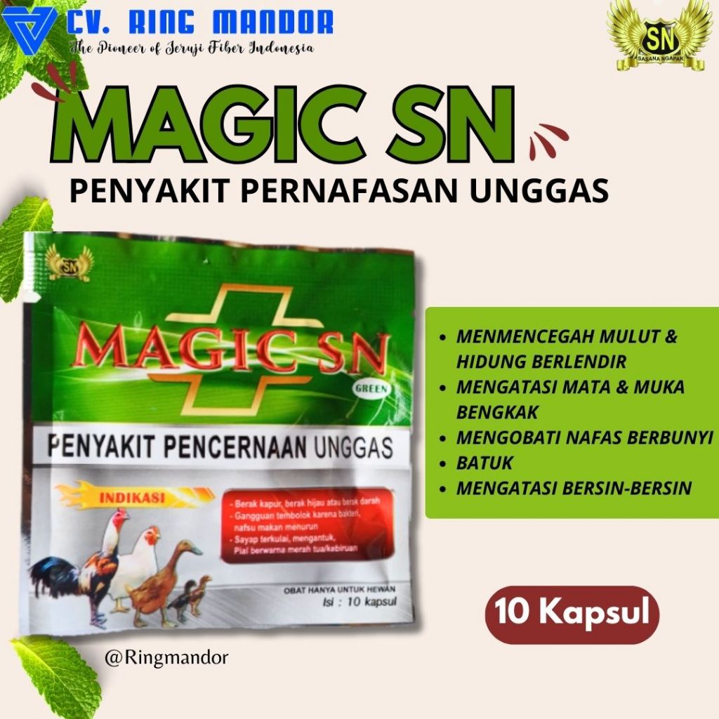 MAGIC SN HIJAU SASANA NGAPAK JAMU OBAT AYAM SAKIT PENCERNAAN OBAT SNOT AYAM BEBEK UNGGAS PUYUH