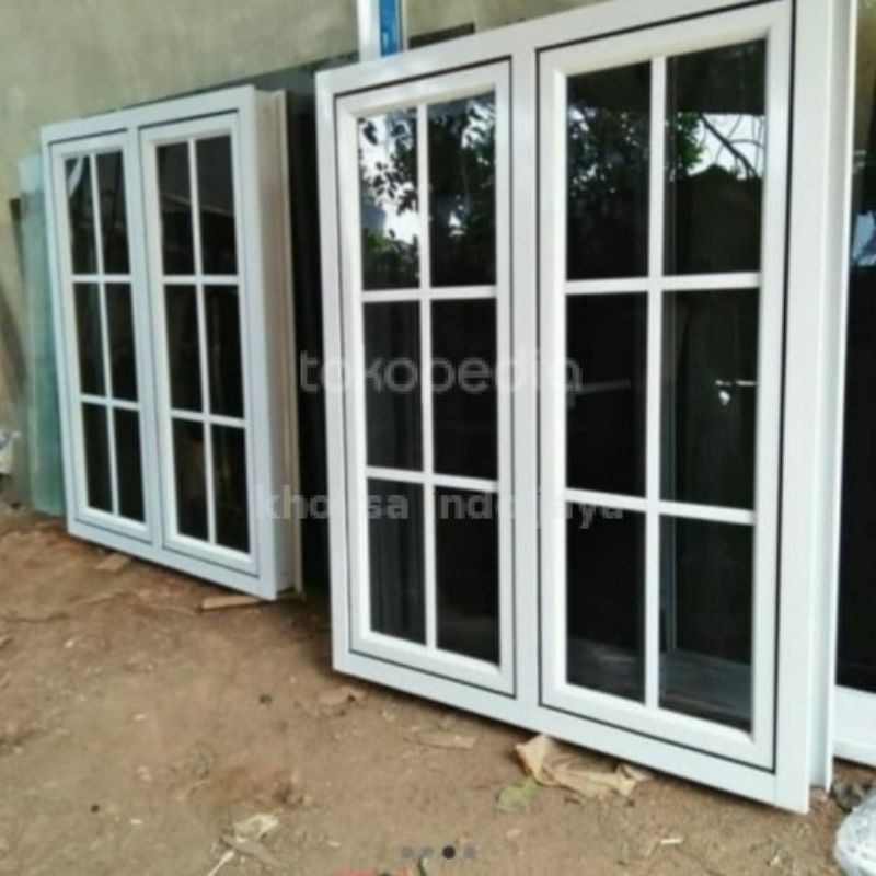 promo jendela double alumunium list ornamen free packing kayu