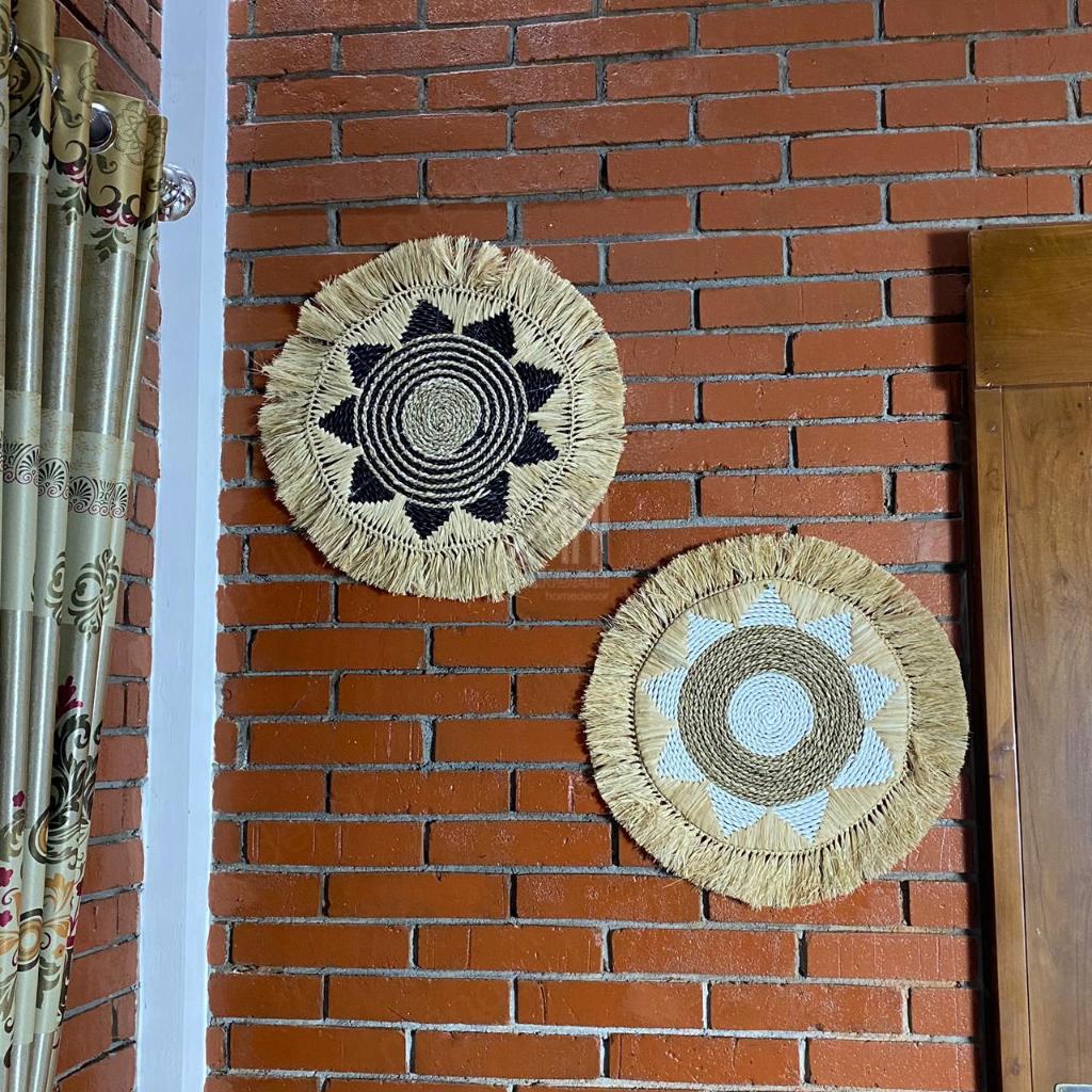 Placemat Seagrass Anyaman Hiasan Dinding Etnik Kerajinan Anyaman Jogja