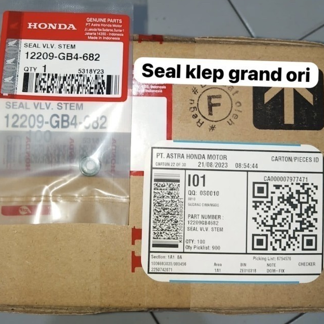 Seal klep grand/beat 12209-GB4-682 AHM ORI