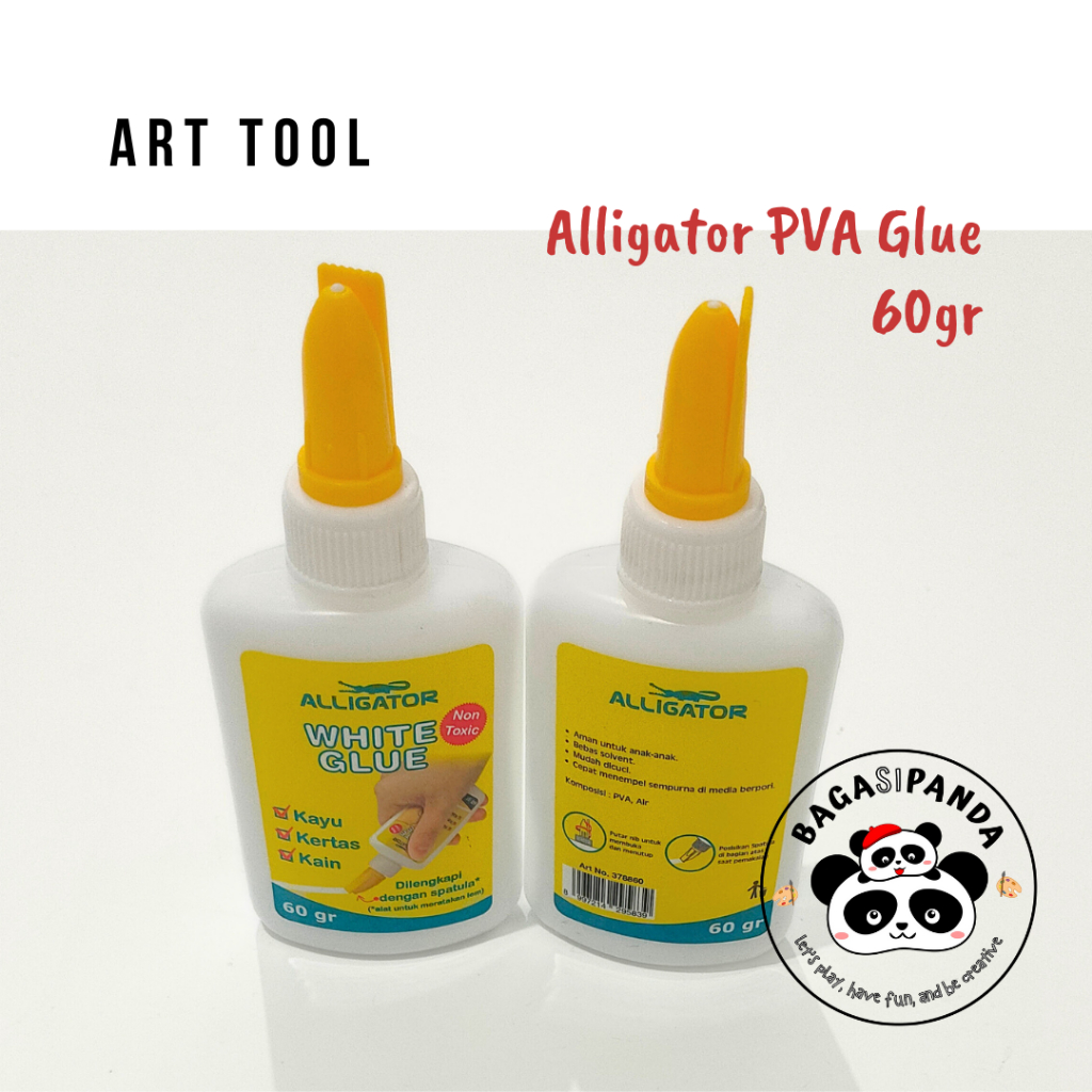 

Lem Putih PVA Alligator 60ml Dengan Spatula Untuk Meratakan Lem