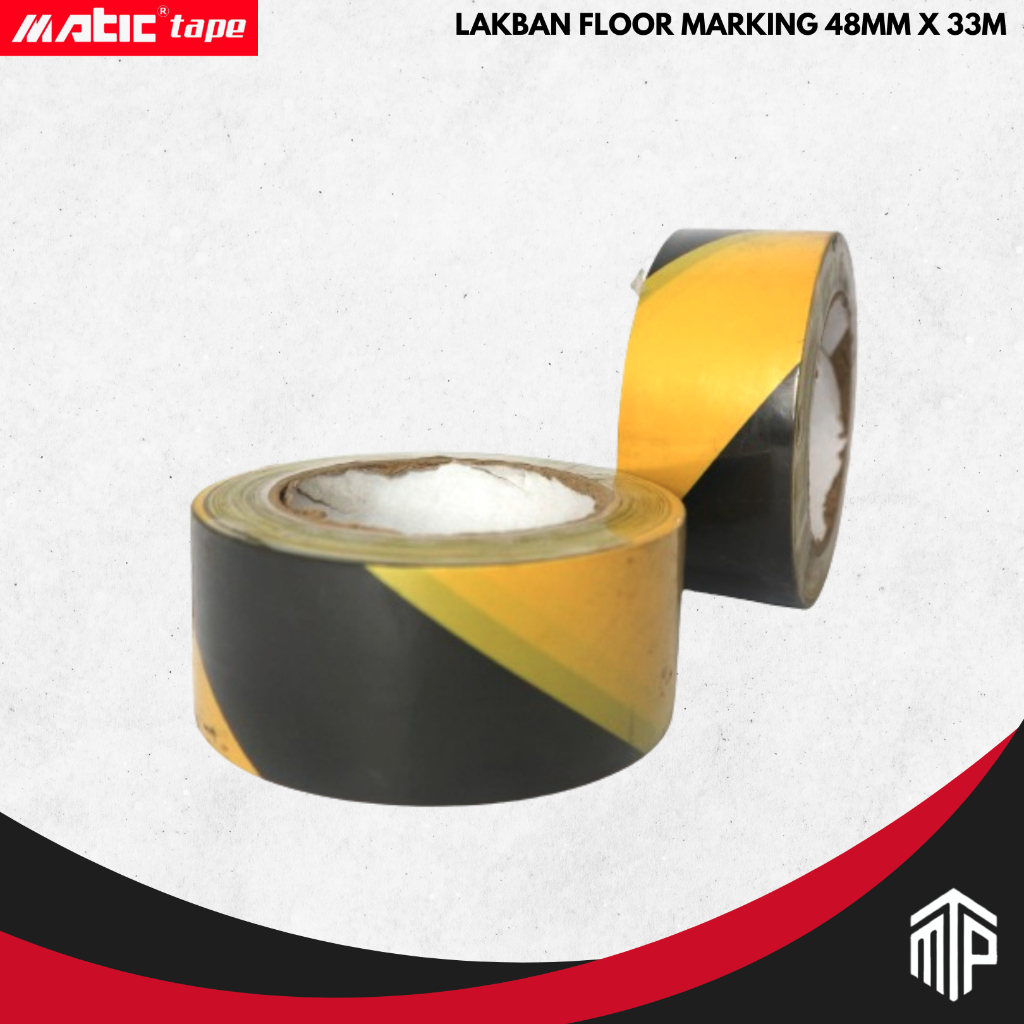 

WARNING TAPE LAKBAN FLOOR MARKING KUNING HITAM