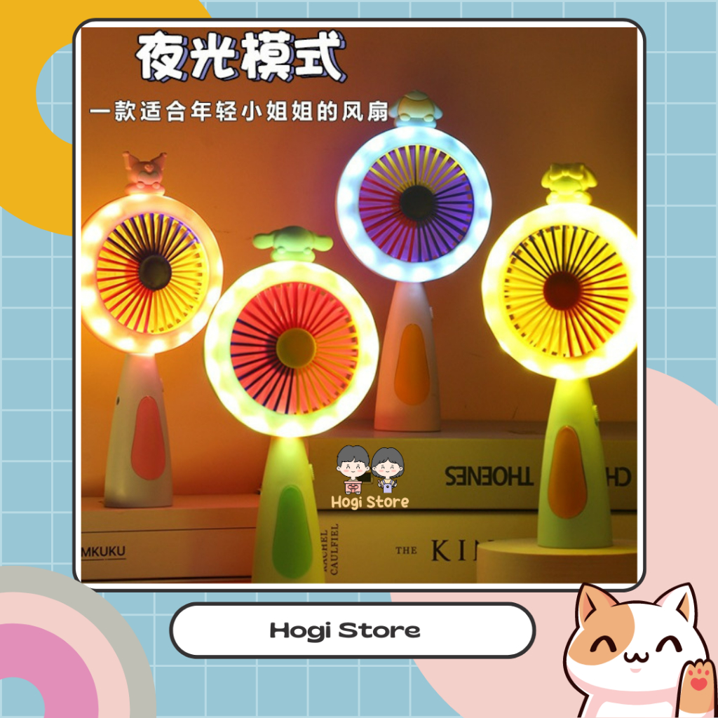 Kipas Angin LED Portable Fan Mini Sanrio Melody Cinamorol Murah
