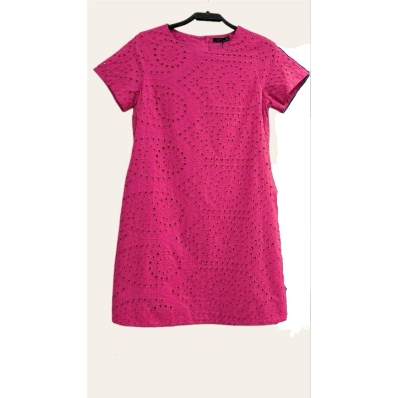 MILLIE MAIA | DRESS KATUN BROKAT JENNIE DRESS WANITA DRESS LACE DRESS LENGAN PENDEK DRESS MIDI