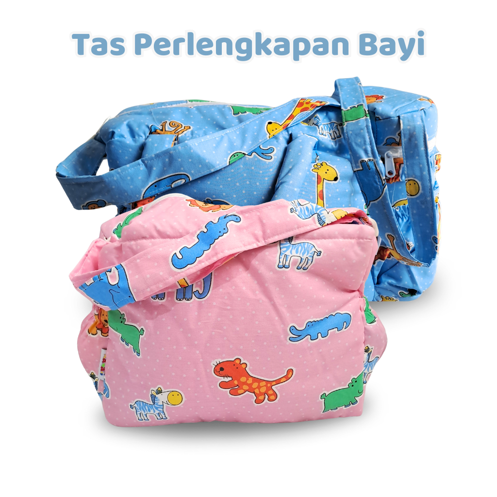 (Kawaii) Tas Perlengkapan traveling Bayi Jinjing Slempang Tas Botol Susu Cotton Motif Lapis Dakron K