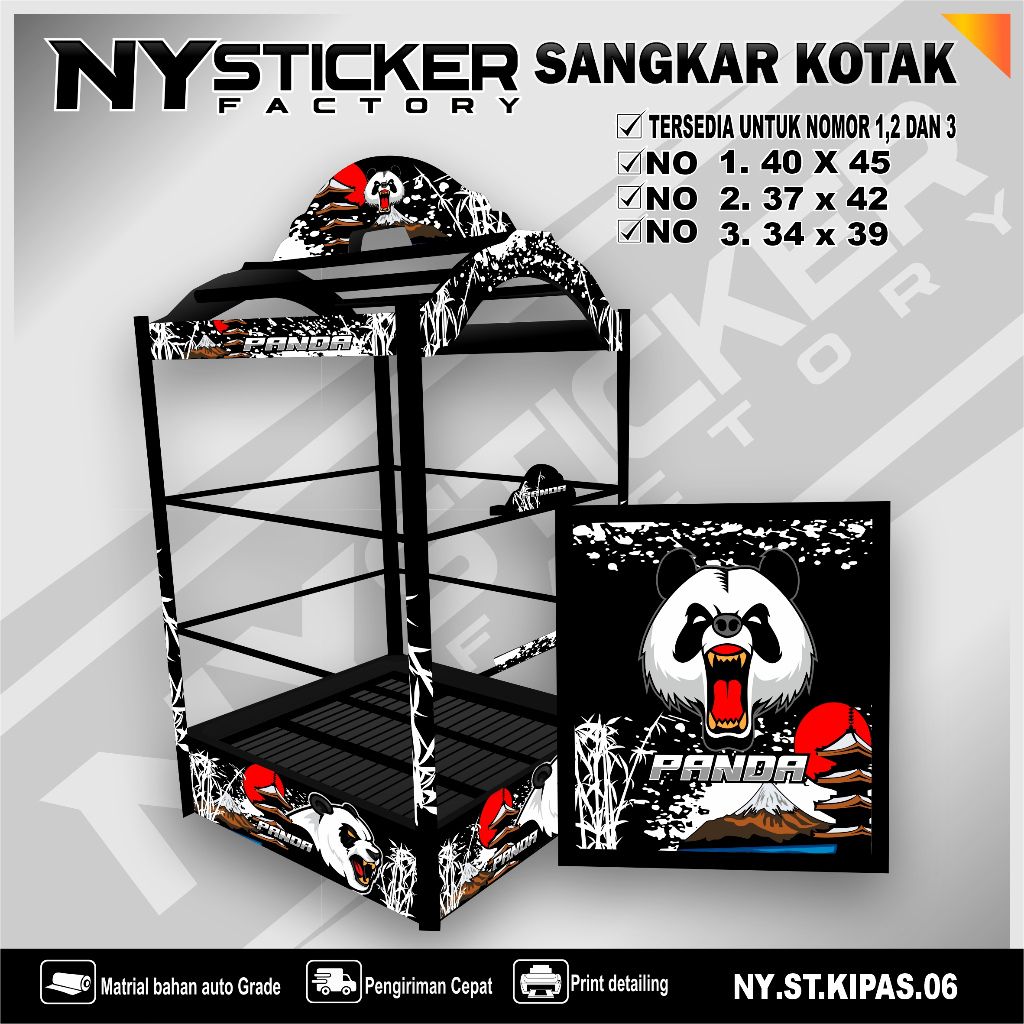 Stiker Decal Sangkar Kipas Kotak Sticker Sangkar burung Kotak Kacer Pentet No 1, 2, 3