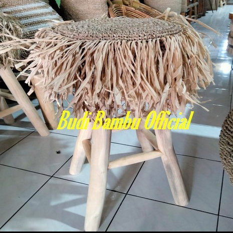 KURSI BAR ANYAMAN GAJIH RUMBAI TINGGI 70 CM ANTIK KUAT DAN KOKOH