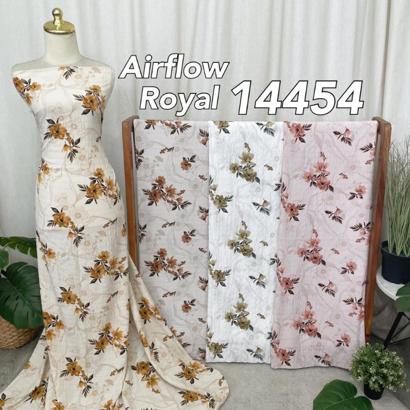 Kain Crinkle Airflow Motif Bunga Premiun per 0,5M Crinkle Motif 14454 Bahan Krinkle Premiun