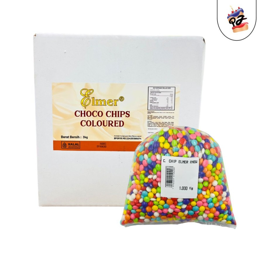 

COKLAT CHIP ELMER SEMI BULAT RAINBOW KEMASAN CURAH 1 KG