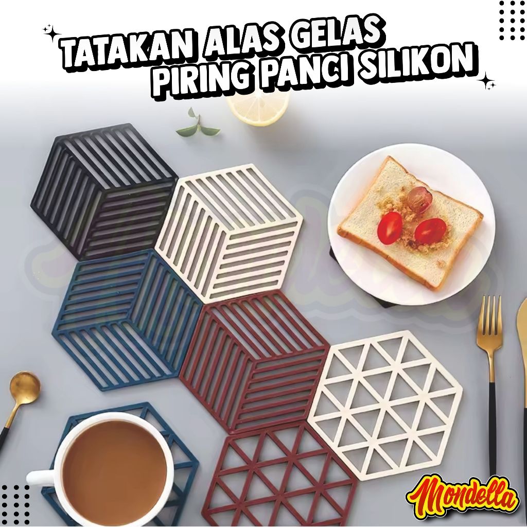 Tatakan Alas Gelas Piring Panci Silikon Anti Panas Meja Makan Alas Tatakan Mangkok Karet Unit Lucu M