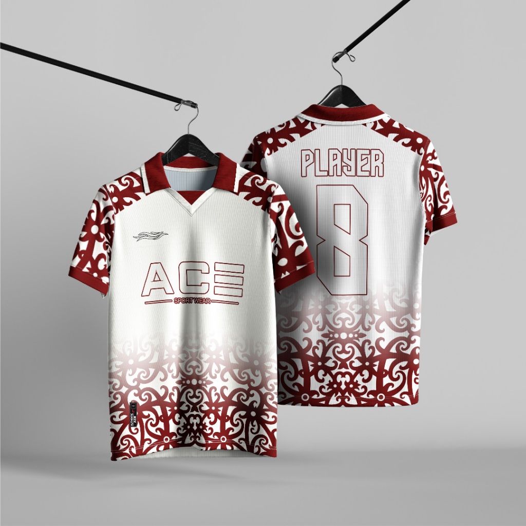Jersey Bola | Futsal Custom Motif Batik Kalimantan Bebas Desain Nama Nomor Full Printing
