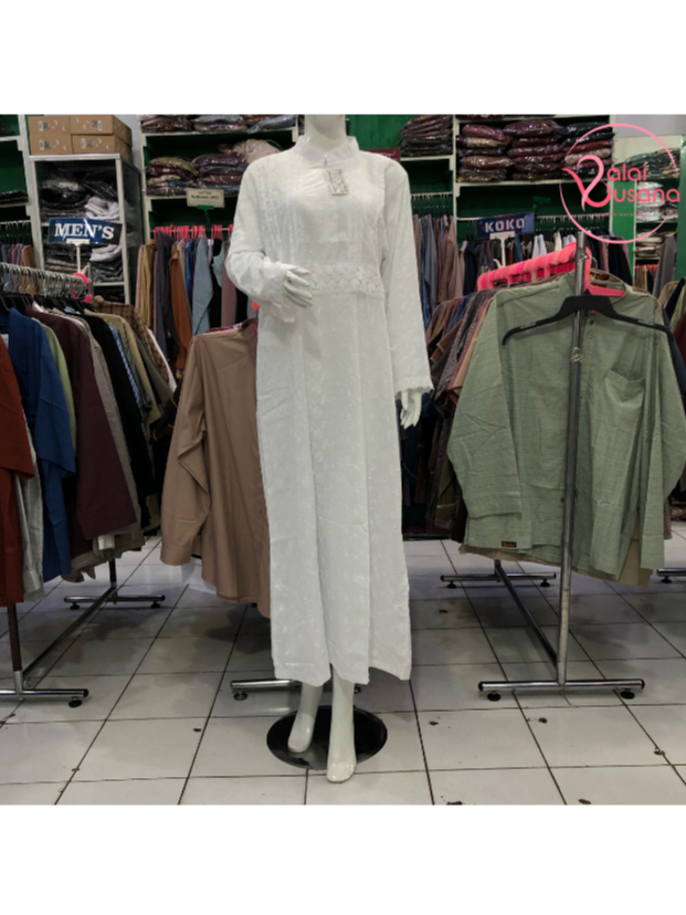 Gamis Umroh Haji Wanita Putih Bordir Gamis Putih Muslimah Katun Jepang Terbaru Merk Exclusive