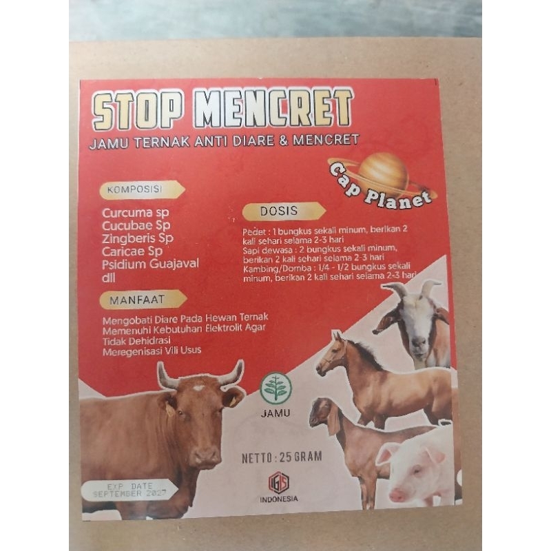 JAMU DIARE HEWAN SAPI KAMBING BABI STOP MENCRET