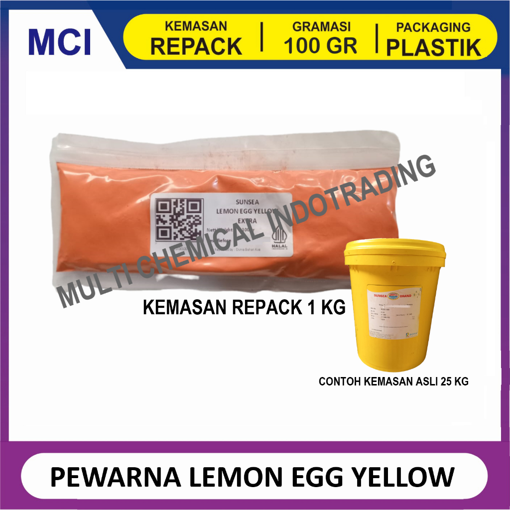 

PEWARNA MAKANAN FOOD GRADE LEMON EGG YELLOW. || 100gr
