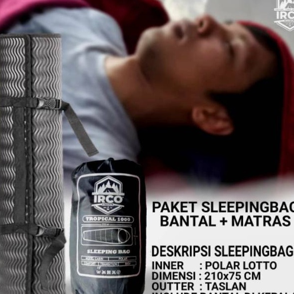 PAKET SLEEPING BAG BULU PLUS IRCO OFFICIAL